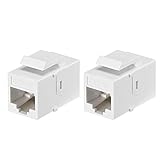 sourcing map RJ45 8P8C Cat5e Ethernet-Verlängerungs-Koppler, gerader Einsatz, Kabel, Buchse auf Buchse, weiß, 2 Stück