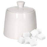 Ritzenhoff & Breker Ontario Zuckerdose I 300 ml I schlicht weißer Porzellan-Dose mit Deckel, Zuckerbehälter I Aufbewahrung für Kandis, Rohrzucker, Würfelzucker etc. I Kaffee-Gedeck, Zubehö