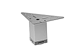 Gedotec Moderner Möbelfüße höhen-verstellbarer - MARIE | Höhe 70 mm | Metall Sofa-Fuß mit Regulierschraube | Schrankfuß Chrom matt | 4 Stück - Design Sockelfüße silber mit Dreieck-Anschraubp