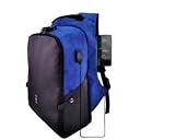 Laptop-Rucksack, Diebstahlschutz, mit USB-Ladeanschluss und Sicherheitsschloss, 43,2 cm (17 Zoll), Blau / Schw