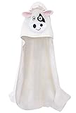 Flauschiges Baby Handtuch Kapuze aus Bio-Baumwolle - Premium Kapuzenhandtuch Baby, Oeko-TEX-Qualität - 75x75cm Baby Badetuch von Minky M