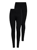 ONLY Damen Onllive Love New 2-Pk Noos Leggings, Schwarz (Black Pack: Black and Black), W(Herstellergröße: L) (2