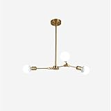 Modern Sputnik Kronleuchter Mid Century Einstellbar Baum Form Pendelleuchte Kreativ Molekül Hängeleuchte Schlafzimmer Wohnzimmer Pendellampe-Golden 3 L