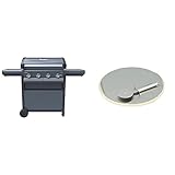 Campingaz Gasgrill 4 Series Select, BBQ Gas-Grillwagen mit 4-Brennern aus Edelstahl, Deckel mit Thermometer & Pizzastein für das Culinary Modular System mit Schneidrad, Ø 30 cm, 1,56 kg