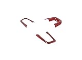 CONVEY Kompatibel mit Jeep Wrangler JL 2018 2019 2020 2021 2022 Lenkrad Dekorative Abdeckung Trim Aufkleber Auto Zubehör Abs Kohlefaser (Color : Red Carbon Fiber)