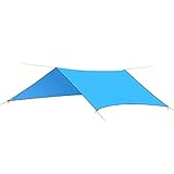 TRIWONDER wasserdichte Zeltunterlage, Zeltplane, Tarp für Hängematte, Regenschutz Sonnenschutz für Zelt Camping Picknick (Blau + Zubehör)