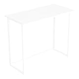 KEEPREAPER Klapptisch Computertisch, Heimbüro-Schreibtisch, faltbarer Tisch, Arbeitsschreibtisch, Laptop, Desktop-Arbeitsplatz mit Metallbeinen für wenig Platz (weiße und weiße Beine)