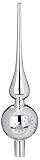 Magic Christbaumspitze Ornament Glas 28cm (Frosty Silver Glanz)