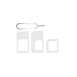 1set (4 Stück) SIM-Karten-Adapter 4 in 1 SIM-Karten-Adapter-Kit Micro SIM-Kartenhalter mit Nadel für Smartphone iPhone Weiß Handy-Fall/Ausgeglichenes Film/Datenkabel/Ladegerät /