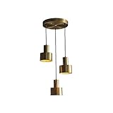 SGSG Decke, Lampe, Kronleuchter, Decke, einfach, modern, gebürstetes Messing, zum Aufhängen, für Küche, Schlafzimmer, Flur, W