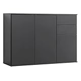 mokebo® Kommode 'Die Elegante' in Grau BZW. Schwarz, Sideboard & Highboard, Made in Germany | 117x81x34 (B/H/T in cm) |