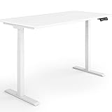 ESMART Germany EZX-132WW 120x60cm Weiß Ergonomischer Steh-Sitz-Schreibtisch Stufenlos elektrisch höhenverstellbar 58-123 cm 3 x Memory Aktivitätserinnerung Schnelle Montag