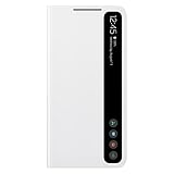 Samsung Clear View Smartphone Cover EF-ZG990 für Galaxy S21 FE 5G | Flip Cover, Handy-Hülle, antibakteriell, stoßfest, Schutz Case, white - 6,3 Z