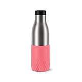 Emsa N31108 Bludrop Sleeve Trinkflasche | 0,5 Liter | 100 % dicht | Quick-Press Verschluss | Ergonomischer 360° Trinkgenuss |12h warm, 24h kühl | spülmaschinenfest | Edelstahl |