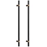 LPRR Türgriffe Schwarzer Einstiegs-Scheunengriff, Moderner Doppelseitiger Massiver Abstandshalter, Eingangstürgriff für Innentür, Einfach zu Montieren (Size : 120cm/48inch)