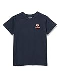 HUMMEL ACTION COTTON T-SHIRT KIDS, DARK SAPPHIRE/FIESTA, 152