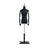 SGSG Weibliche Schaufensterpuppe Torso Body，Bühnenkostüm Requisitenständer mit Massivholzarm Halblanges Hochzeitskleid Schaufensterauslage Ständer Höhenverstellbar Stabile B