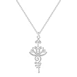 SOTUVO Halskette Frauen Hohl Blume Lotus Blume Anhänger Halskette Edelstahl Schmuck Yoga Halsketten Frauen Party Hochzeit N