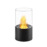FGVDJ Tischfeuerstelle ?Ethanol Kamin, tragbar rauchfrei ?Sauber brennende Feuerstelle mit winddichtem Glasdeckel, für Indoor O
