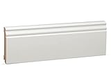 KGM Hamburger Sockelleiste Altberliner Profil – Weiß lackierte Fußbodenleiste aus Kiefer Massivholz – Maße: 2400 x 18 x 95 mm – 1 Stück
