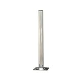 SkyRevolt 1m Mast 50mm Standfuss Antennenmast Flach-Dach Rohr-Ständer Mastfuss Balkon-Halter für Satellitenschüssel SAT