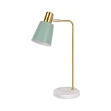HUDIE Schreibtisch-Tischlampe Nachtlesen Jugendstil-Tischlampe Aus Metall Mit Metallschirm Home Nachttischlampe Schreibtischlampe,Green+Wireless Charging-7W+warm Lig
