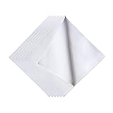 Lumaland Vollzwirn Damast Servietten Versailles 12er Set 50 x 50 cm 100% Baumwolle mit Atlasstreifen und Atlaskante - Stoffservietten ideal für Zuhause, Hotel und Gastronomie - Weiß