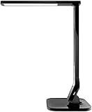 Schreibtischlampe LED, Tischlampe dimmbar Augenschutz Tischleuchte, 5 Helligkeiten 4 Farbmodi Schreibtischleuchte, Einstellbar Schwenkarm Lampe, Memory- & Timingfunktion, USB Port, Lesen Schw