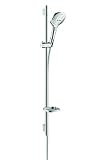 hansgrohe Raindance Select E 120 wassersparendes Duschset 0,90m, 3 Strahlarten, mit Seifenablage, C