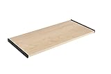 FIX&EASY Tastaturauszug 27mm mit Verriegelung und Tastaturablage 800X300mm ahorn Dekor, Auszugschienen schwarz 300mm mit Einrastfunktion, ausziehbarer Fachboden auf Wunschbreite anpassb