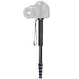 Neewer Kohlefaser Einbeinstativ, 5 Abschnitten 48-163 cm verstellbar tragbar Ständer mit Tragetasche für Canon Nikon Pentax Sony Olympus DSLR bis 10 Kilogramm (schwarz + blau)
