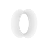 Treuheld® | 10mm Ohr Flesh Tunnel | Silikon | Durchsichtig/Klar/Transparent | dünn | nickelfrei, hautfreundlich, antiallergen | weich + S