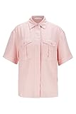 BOSS Damen C Bawakine Kurzarm-Bluse aus Leinen mit B