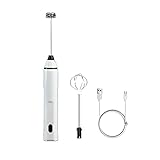 FSLLOVE FANGSHUILIN Handheld 3 Gang einstellbar Milch fruchter wiederaufladbarer Schaummaschine elektrische Whisk-Edelstahl-Getränk-Mixer Mini-Küche AppiANC (Color : White)