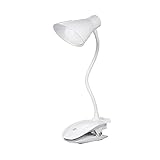 conpoir LED-Clip Leselampe Clip on Light Batteriebetrieben, wiederaufladbares USB-Buchlicht, dimmbare Touch-Nachttischlampe, tragbare Schreibtischlampe mit gutem Aug