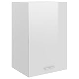 vidaXL Hängeschrank 2 Regalböden Küche Schrank Einbauküche Küchenzeile Küchenmöbel Oberschrank Küchenschrank Hochglanz-Weiß 39,5x31x60cm Spanp