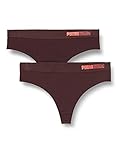 PUMA Womens High Waist Brazilian Bikini Style Underwear, red Combo, M