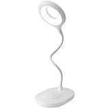 LED Tischlampe mit Handy Ständer,Dimmbar Wiederaufladbare Augenschutz Schreibtischlampe mit Adapter,360°flexibel Schwanenhals ​TouchBedienung Leselampe mit USB L