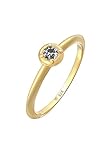 Elli DIAMONDS Ring Solitär Diamant Salt Pepper (0.05 ct.) 925 Silb