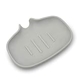 BDYALINGVN Seifenschale rutschfeste Entwässerungsseife Halter Ablenkung Typ Seifenschachtel Stimmhafter Kieselgel Seifenkiste for Originative Bad Waschtisch Seifenschale (Color : Gray)