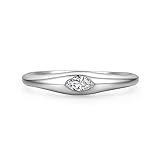 fohatu S925 Sterling Silber Curved Cubic Zirkon Ring Mode Simulierter Diamantring Hochzeit Verlobung Ewigkeit Ring Schmuck Geschenk Für Frauen,Silber,7