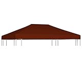 Pavillon Top Cover Wasserdichtes Vordach Ersatzdach oder Outdoor Gartenpavillon Teile, 310 g/m², Terrakota 3x4