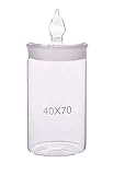 JIANFEI LIANG 3pcs Wägeglas, hohe Form, O.D.40mm, Höhe 70mm, versiegelte Glasflasche, Vorratsflasche Messung, Wissenschaft, (Color : Clear)