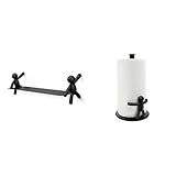 Umbra Buddy schwebendes Wandregal Shelves & Magazine Racks, Steel, Black, Einheitsgröße & Buddy Küchenrollenhalter freistehend, Zewarollenhalter und Papierrollenhalter aus Metall, Schw
