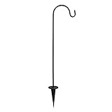 MAIKUI Hirtenbogen-Haken, 68 cm, Metall-Gartenstecker mit Haken für Solarleuchten, Laternen, Weihnachtsbeleuchtung, Hochzeiten, Pflanzkörbe, Blumenkugel (schwarz)