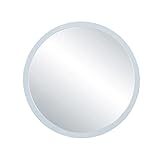 PHA Badezimmerspiegel, Toiletten-Schminkspiegel, Ankleide, Schmink-Wandspiegel, Runder Kosmetikspiegel Mit Holzrahmen (Color : White, Size : 50cmx50cm)