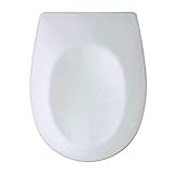WENKO WC-Sitz Vorno - Antibakterieller WC-Sitz mit Absenkautomatik, Schnellbefestigung, aus stabilem Duroplast, Duroplast, 35 x 46 cm, Weiß