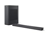 Philips Audio TAB6305/10 Soundbar Bluetooth mit Subwoofer kabellos (2.1 Kanäle, 140 W Ausgangsleistung, Dolby Audio, HDMI ARC, Schlankes Design inklusive Wandhalterung) Schwarz - 2020/2021 M