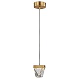 DICSVL 6W Pendelleuchte Kupfer Mini Kristall Kronleuchter postmodernen Messing Dimmable Deckenleuchte LED Höhenverstellbare Hängende Lichter for Schlafzimmer Nachteingangstange Kü