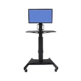 Liudan Monitor Halterung Monitor Mobile Warenkorb 15'-34' Bodenständiger Monitor Montagehalterung höhenverstellbarer Monitorstand mit Rädern und Tastaturhalterung Monitor Tischhalterung (Style : A)